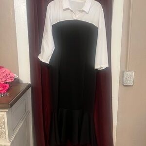 Elegant Black and White Women's Dress
